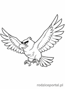 Kolorowanka Angry Birds - Potężny Orzeł z gry Angry Birds, majestatyczny w locie