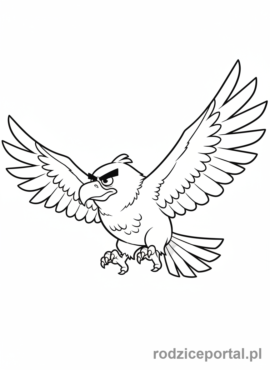 Kolorowanka Angry Birds - Potężny Orzeł z gry Angry Birds, majestatyczny w locie