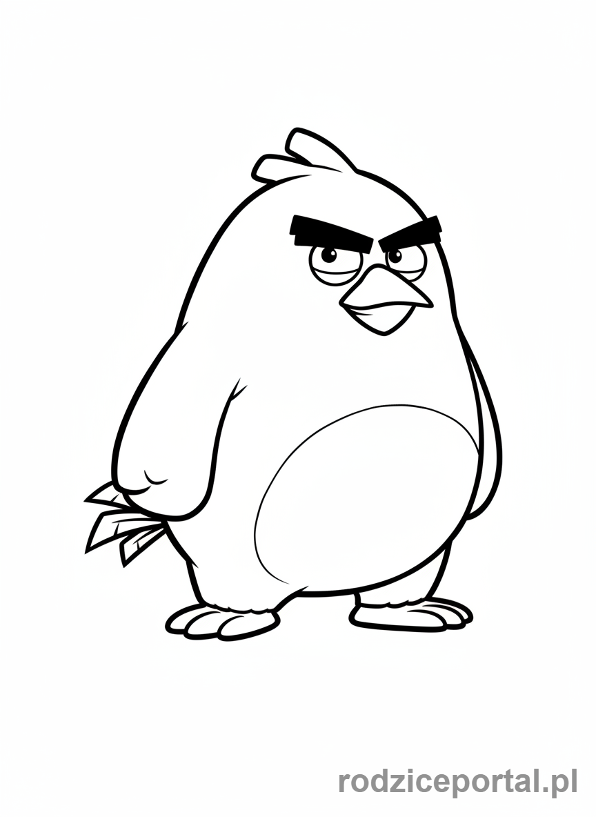 Kolorowanka Angry Birds - Terence z gry Angry Birds, duży i groźny