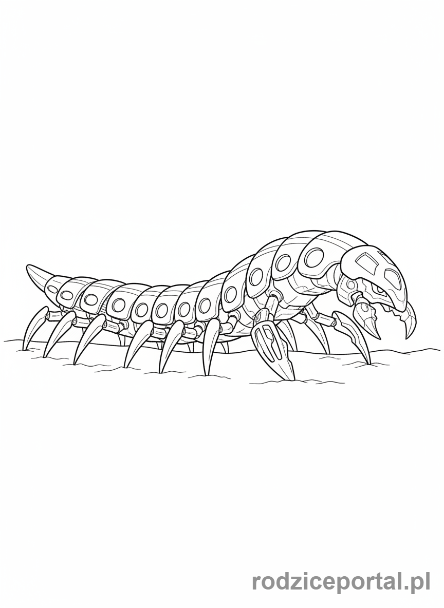 Kolorowanka Bakugan - Bakugan Centipoid, stonogopodobny Bakugan, pełzający.