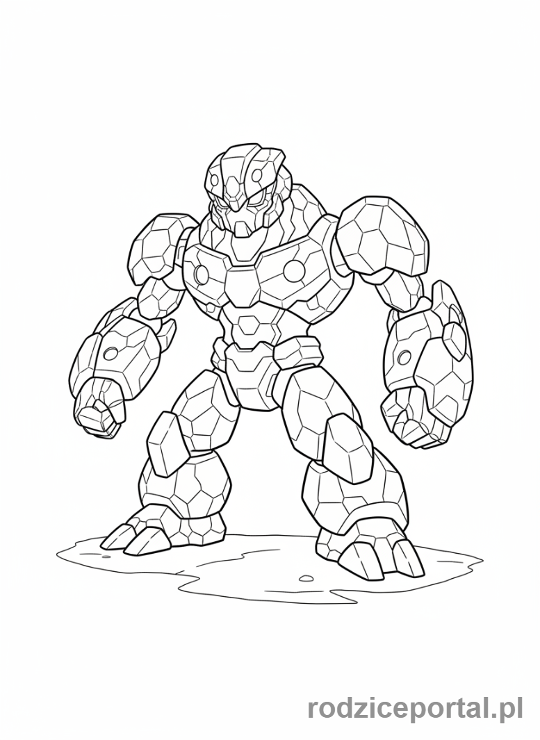 Kolorowanka Bakugan - Bakugan Clayf, kamienny Bakugan, stabilna postawa.