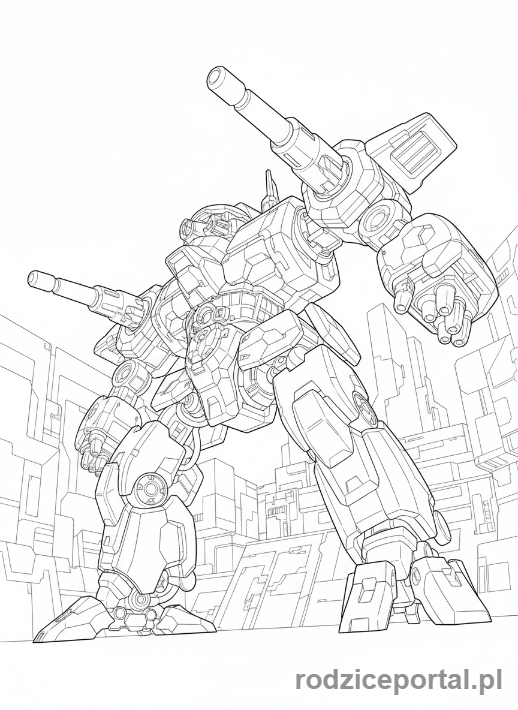 Kolorowanka Bakugan - Bakugan Fortress w formie bojowej, masywny i imponujący.