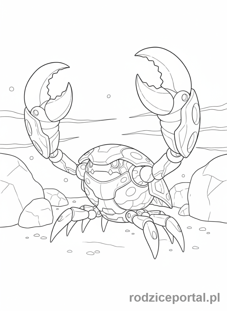 Kolorowanka Bakugan - Bakugan Limulus, krabopodobny Bakugan, z potężnymi szczypcami.