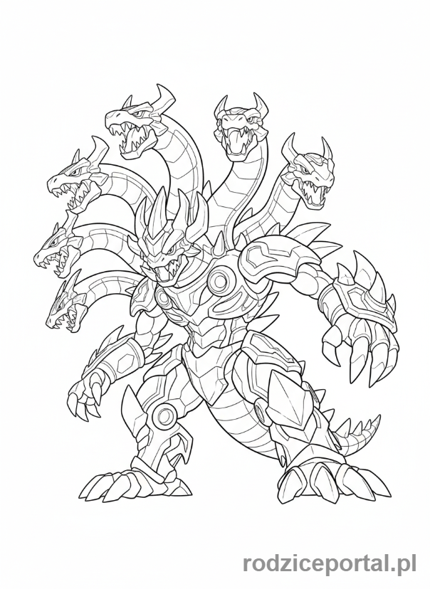 Kolorowanka Bakugan - Bakugan Nillious w groźnej pozie