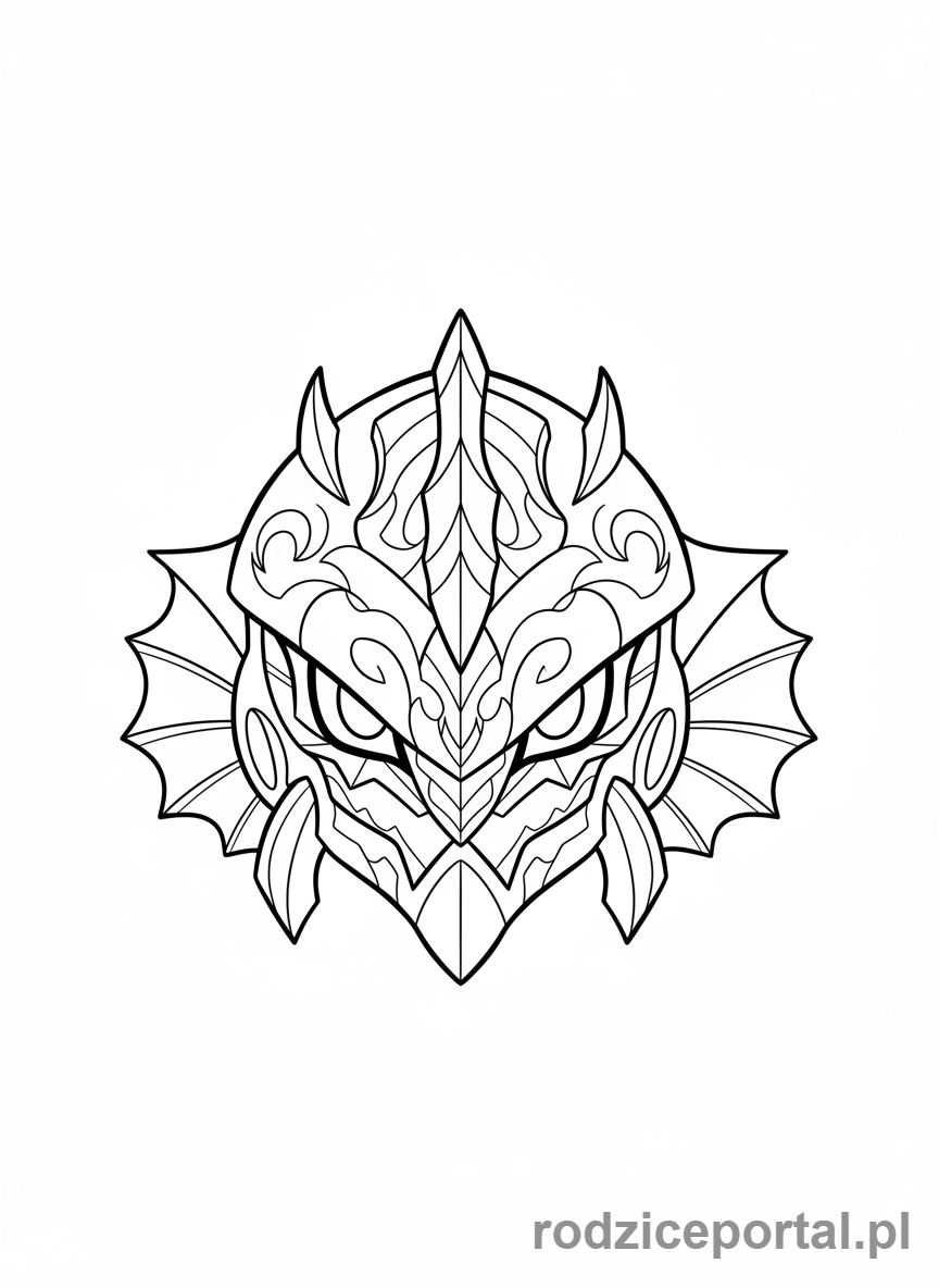 Kolorowanka Bakugan - Bliskie ujęcie głowy Bakugana Hydorousa