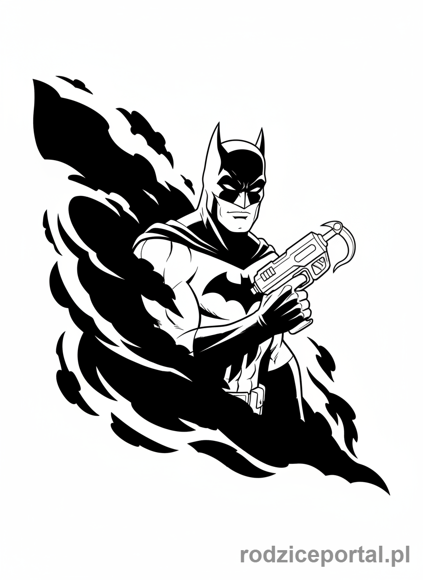 Kolorowanka Batman - Batman wyskakujący z cienia