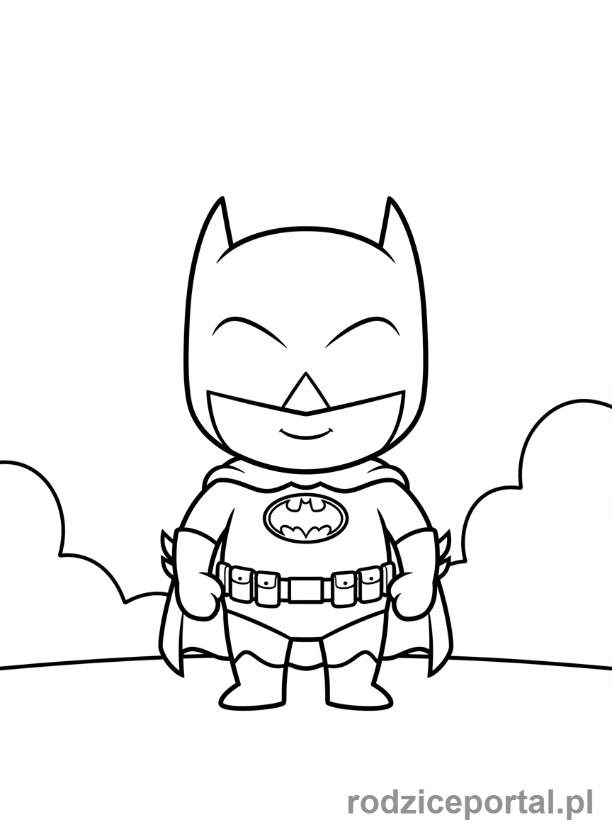 Kolorowanka Batman - Uroczy Batman w stylu chibi