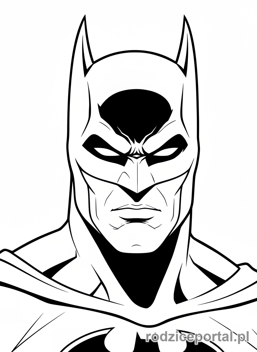 Kolorowanka Batman - Zbliżenie na twarz Batmana z maską
