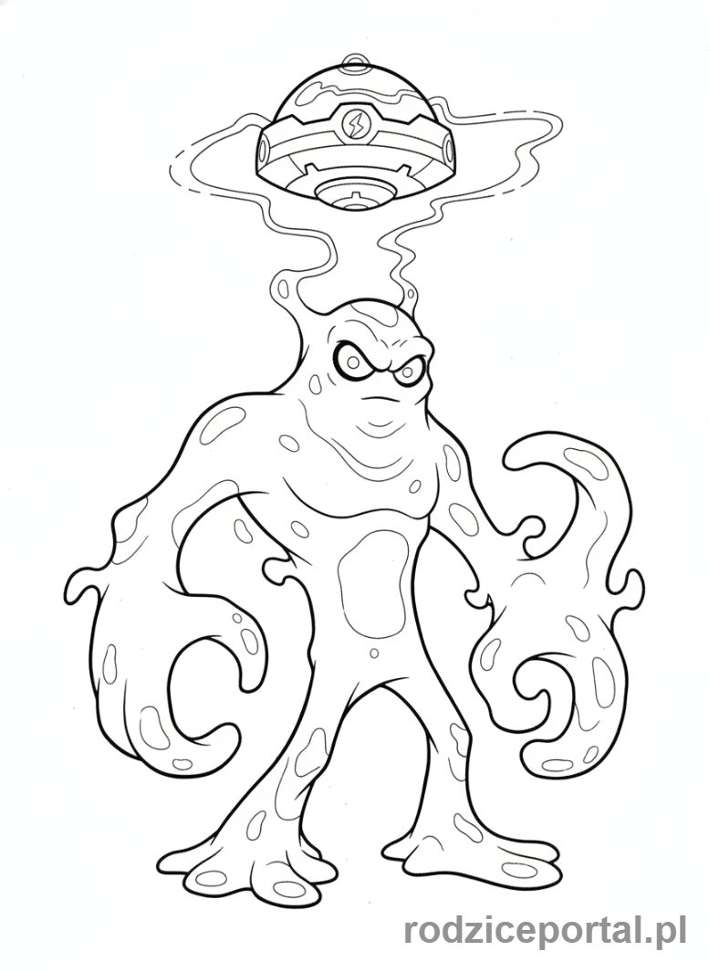 Kolorowanka Ben 10 - Ben jako Goop, zmiennokształtny Obcy, z projektorem.