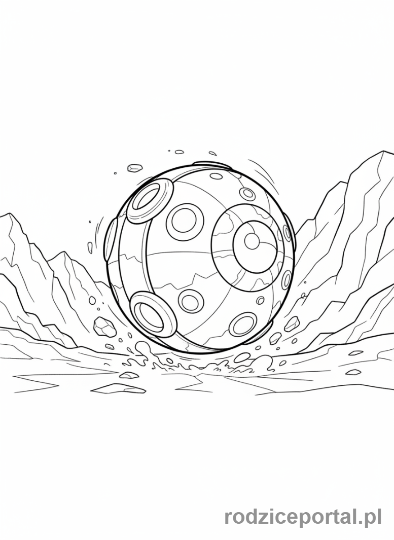 Kolorowanka Ben 10 - Ben jako Kula Armatnia tocząca się po ziemi