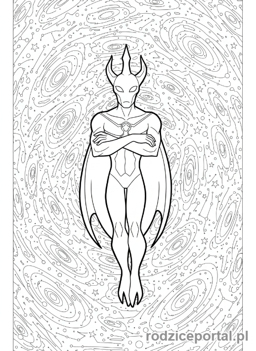 Kolorowanka Ben 10 - Ben jako Obcy X w kosmicznej przestrzeni