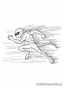 Kolorowanka Ben 10 - Ben jako Szybcior biegnący z ogromną prędkością