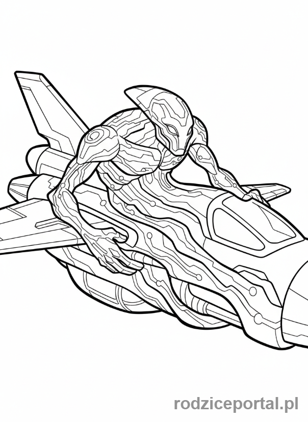 Kolorowanka Ben 10 - Ben jako Upgrade łączący się z maszyną