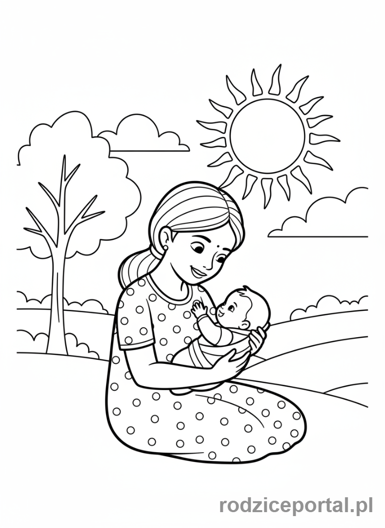 Kolorowanka Bing - Amma opiekuje się Charliem