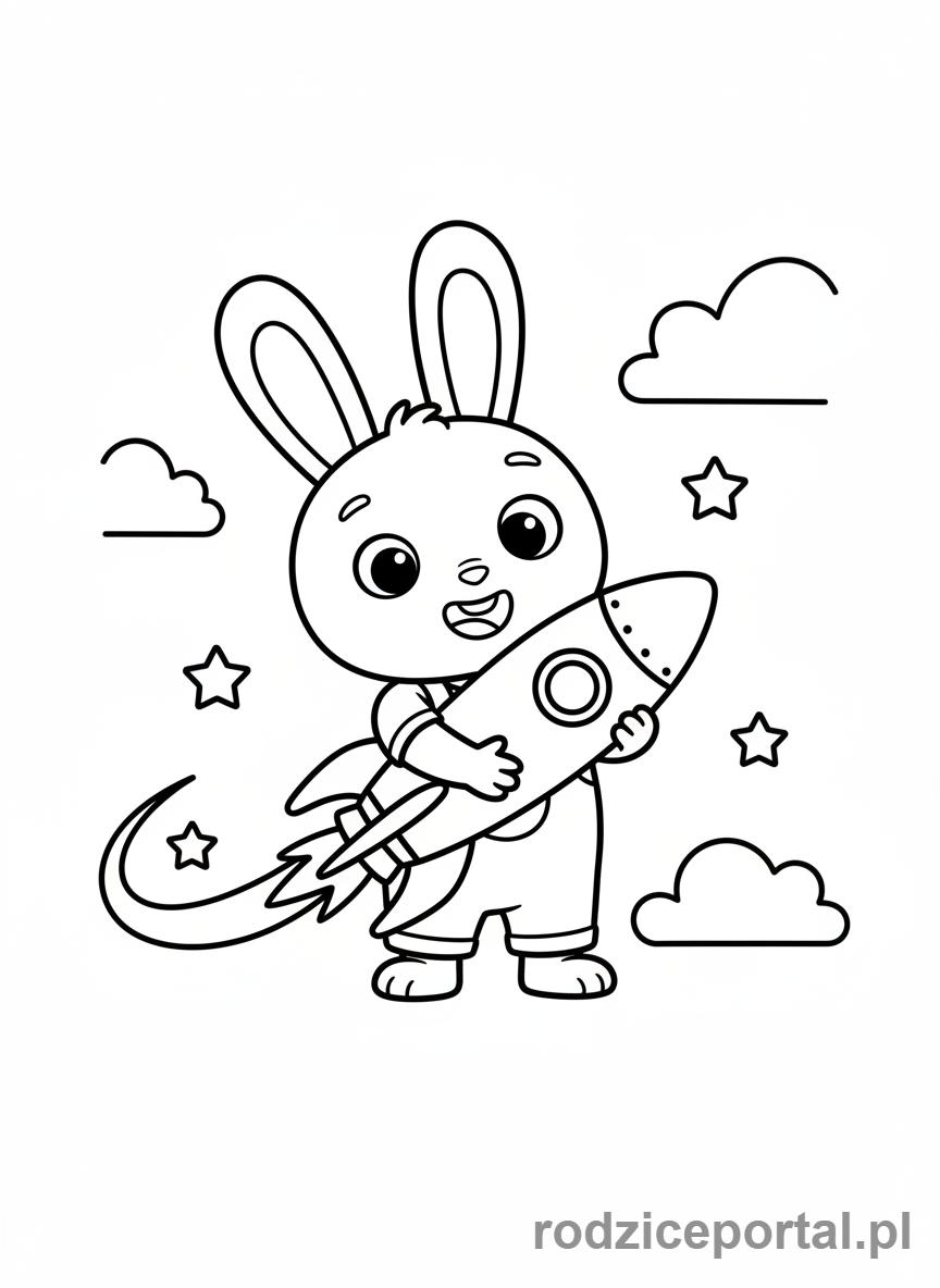 Kolorowanka Bing - Bing i jego ulubiona zabawka Hoppity Voosh