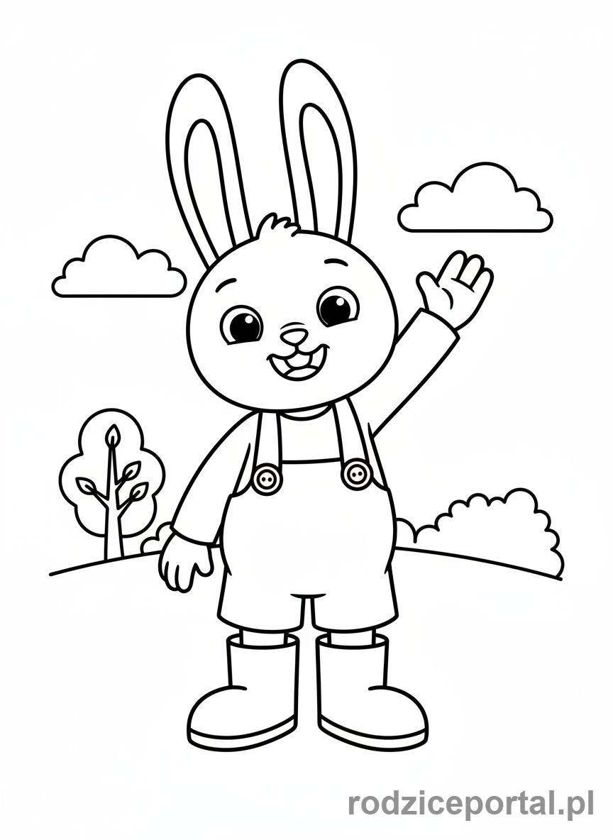 Kolorowanka Bing - Bing macha na pożegnanie