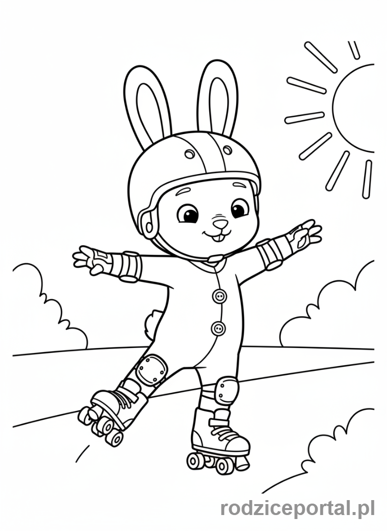 Kolorowanka Bing - Bing na rolkach