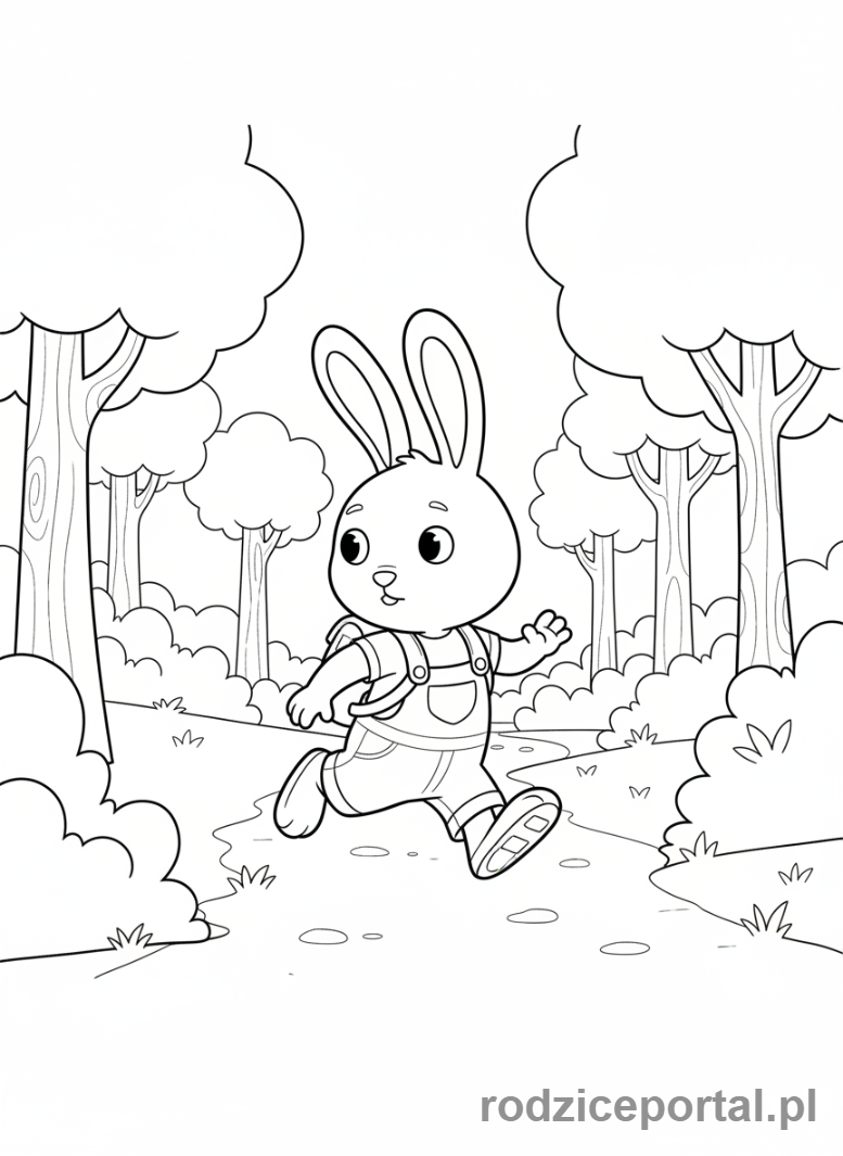 Kolorowanka Bing - Bing odkrywa nowe miejsce w lesie