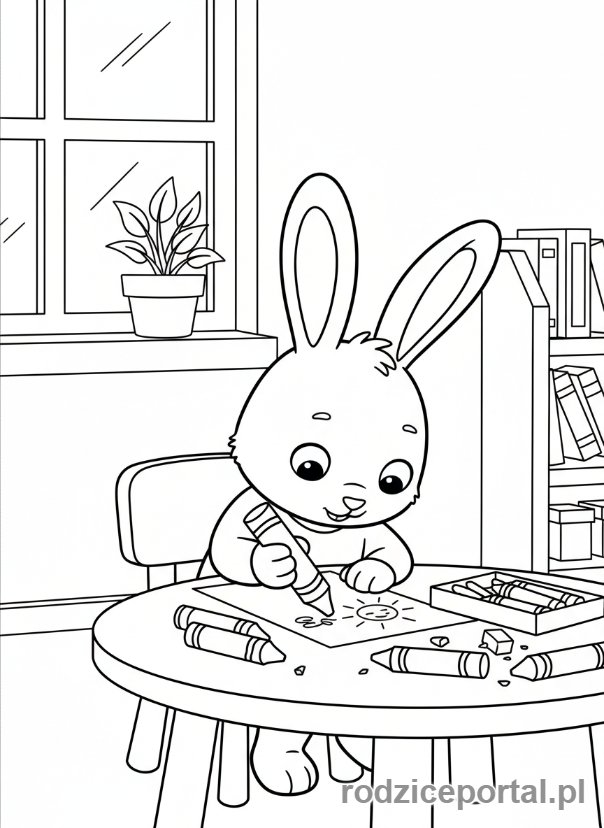 Kolorowanka Bing - Bing rysuje kredkami