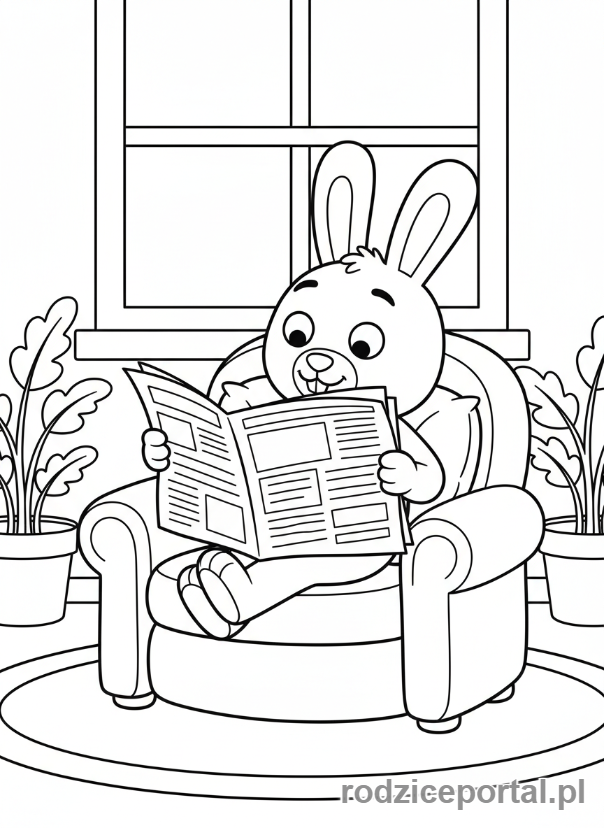 Kolorowanka Bing - Flop czyta gazetę