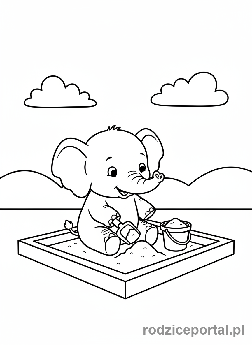 Kolorowanka Bing - Sula bawi się w piaskownicy