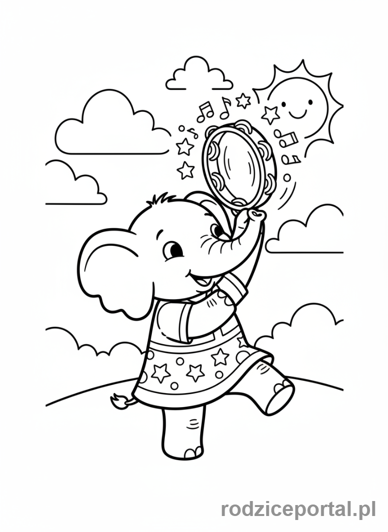 Kolorowanka Bing - Sula gra na tamburynie