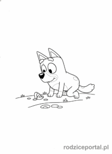 Kolorowanka Bluey - Bluey odkrywająca coś nowego.