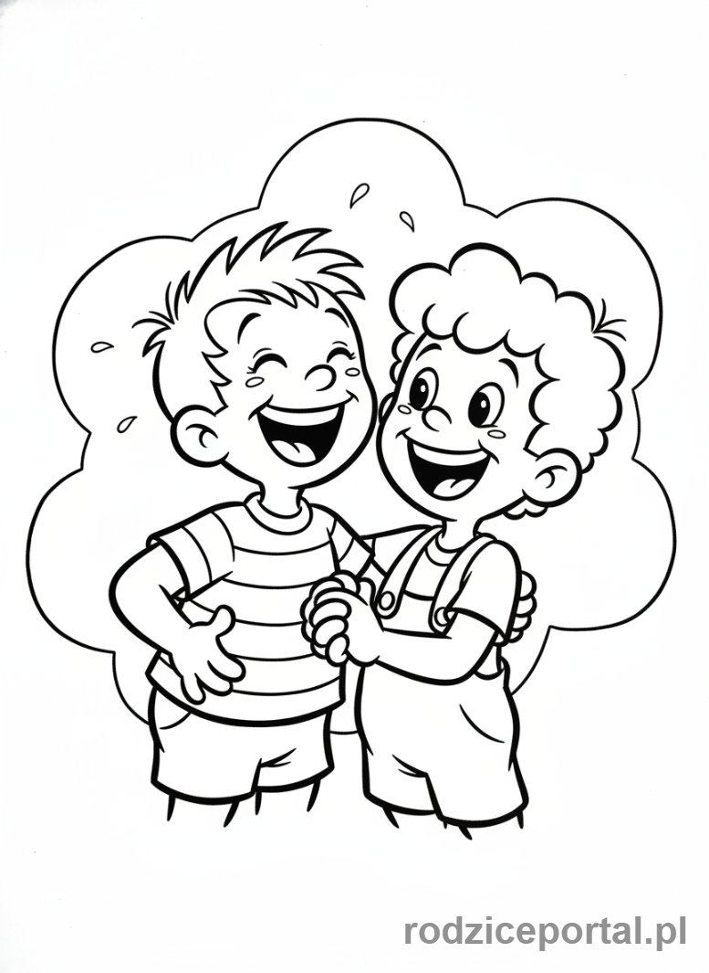 Kolorowanka Bolek I Lolek - Bolek i Lolek śmiejący się.
