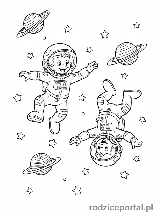 Kolorowanka Bolek I Lolek - Bolek i Lolek w kosmosie (fantazja).
