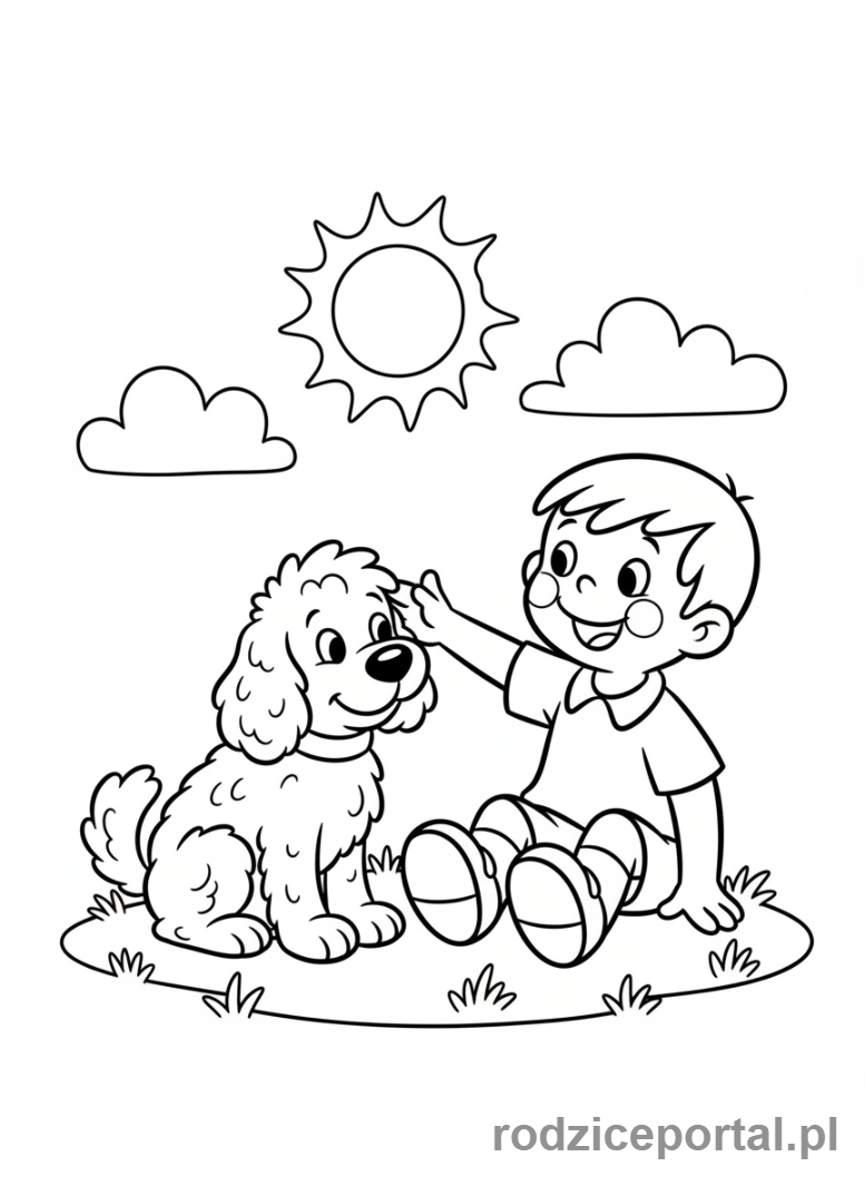 Kolorowanka Bolek I Lolek - Lolek z psem.