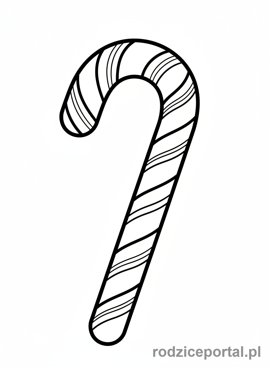 Kolorowanka Boże Narodzenie - Cukierek laska