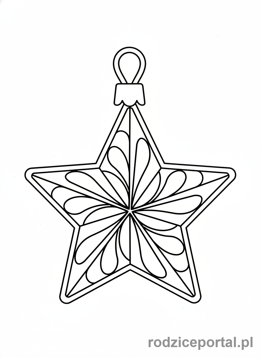 Kolorowanka Boże Narodzenie - Gwiazdka do zawieszenia na choinkę