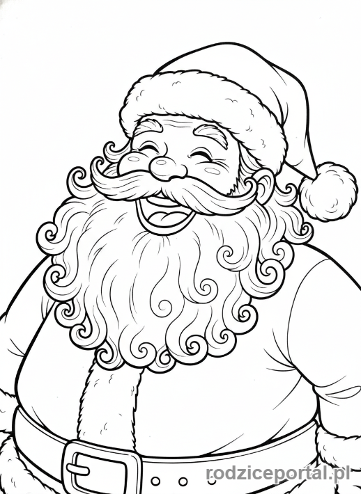 Kolorowanka Boże Narodzenie - Mikołaj śmiejący się 