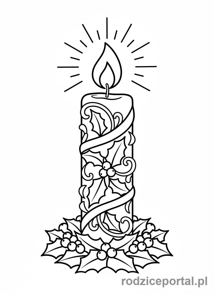 Kolorowanka Boże Narodzenie - Świeczka adwentowa