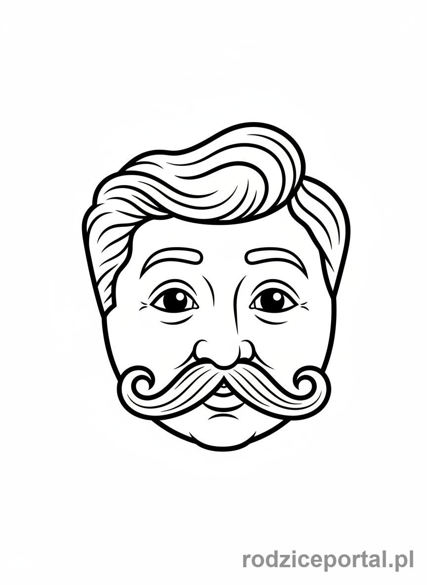 Kolorowanka Brainrot Italiano - Księżyc z włosami i wąsami jak włoski dżentelmen