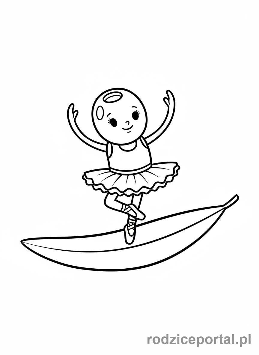 Kolorowanka Brainrot Italiano - Oliwka tańcząca balet na liściu oliwnym