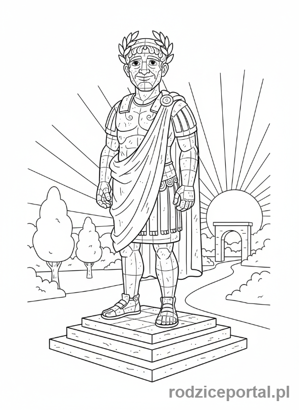 Kolorowanka Brainrot Italiano - Pomnik rzymski zrobiony z kostek czekolady