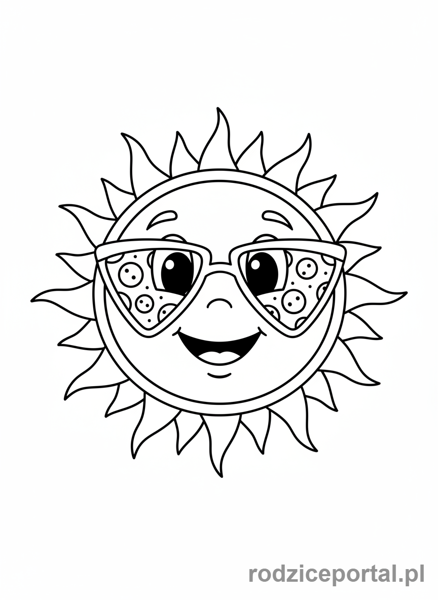 Kolorowanka Brainrot Italiano - Słońce z okularami przeciwsłonecznymi w kształcie pizzy
