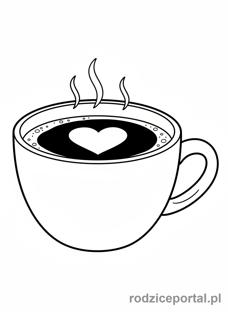 Kolorowanka Brainrot Italiano - Wielka kawa espresso z pianką w kształcie serca