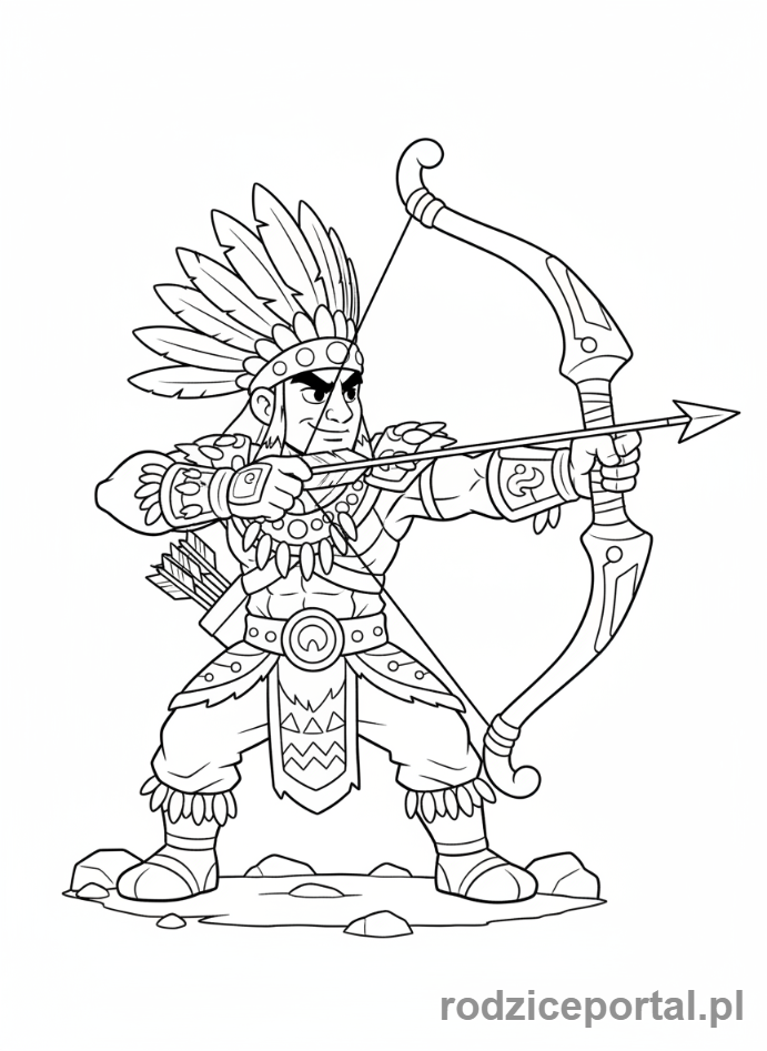 Kolorowanka Brawl Stars - Bo z łukiem i strzałą