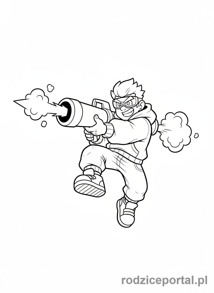 Kolorowanka Brawl Stars - Brock wystrzeliwujący rakiety