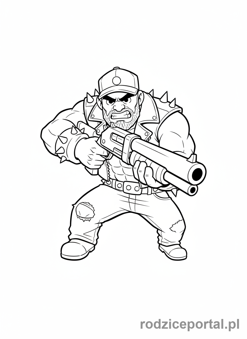 Kolorowanka Brawl Stars - Bull szarżujący