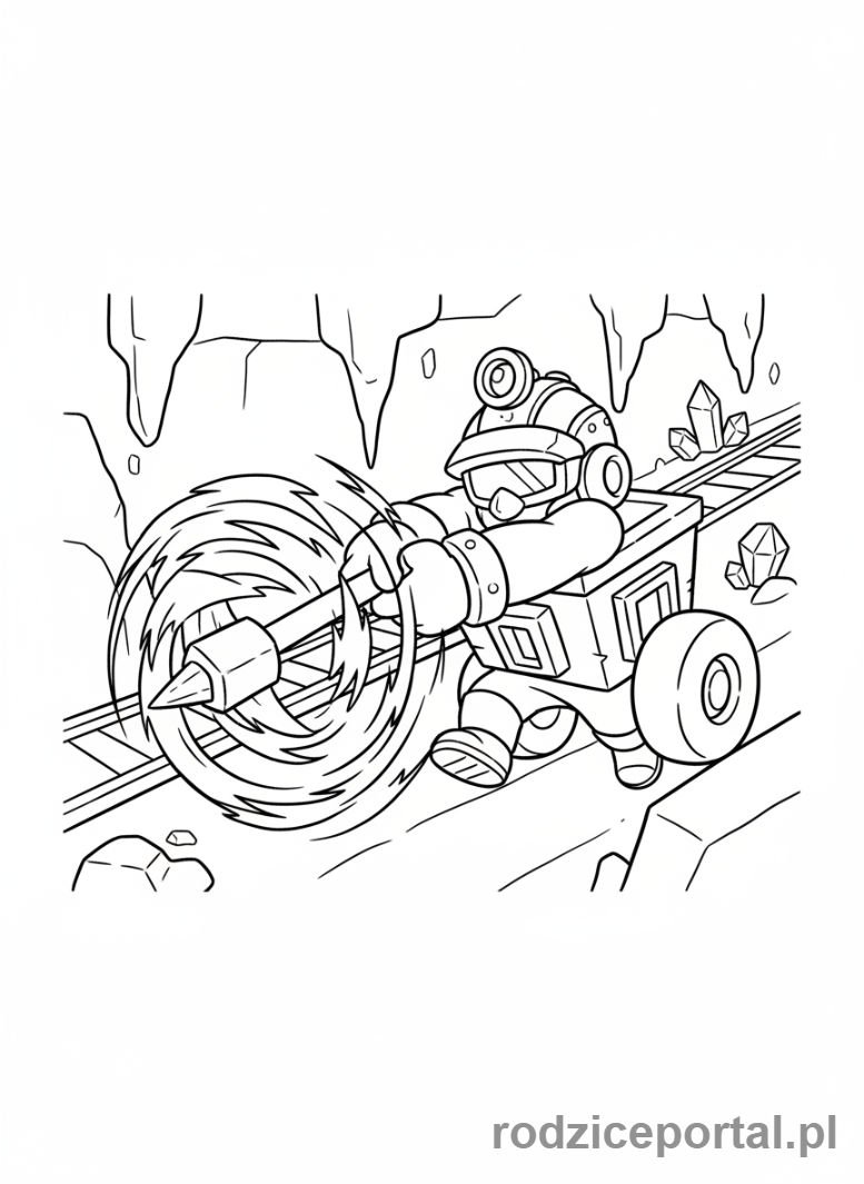 Kolorowanka Brawl Stars - Carl rzucający kilofem