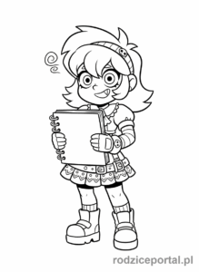 Kolorowanka Brawl Stars - Colette z albumem i sercem