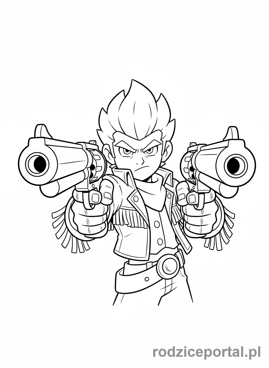 Kolorowanka Brawl Stars - Colt celujący z rewolwerów