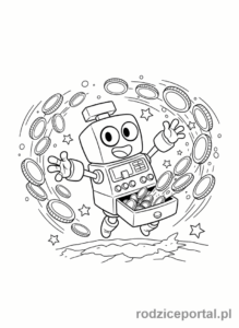 Kolorowanka Brawl Stars - Griff rzucający monetami