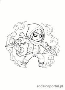 Kolorowanka Brawl Stars - Leon w trybie niewidzialności