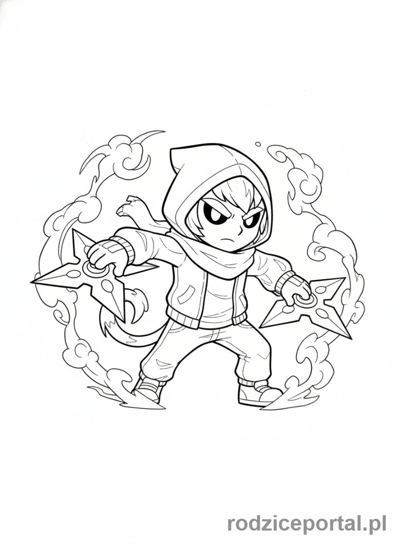 Kolorowanka Brawl Stars - Leon w trybie niewidzialności