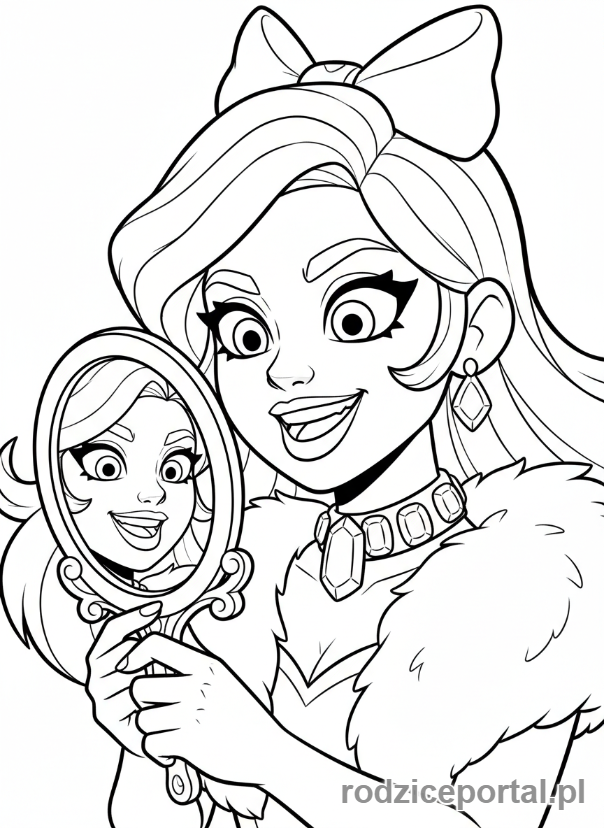 Kolorowanka Brawl Stars - Lola z lusterkiem i ego