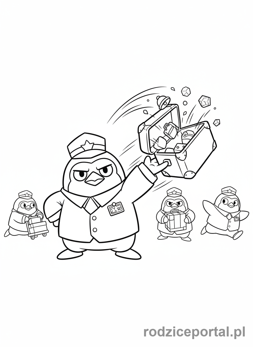 Kolorowanka Brawl Stars - Mr. P rzucający walizką